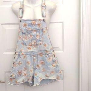 No Boundaries Floral Short Overalls